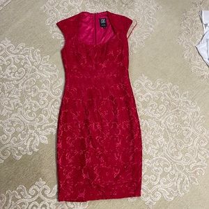 Red lace dress
